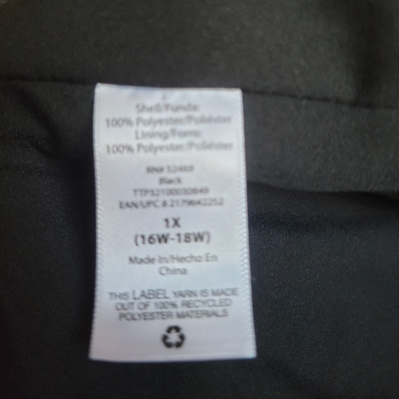 Time and Tru Women's Plus Size Double Breasted Coat Black - Picture 7 of 7